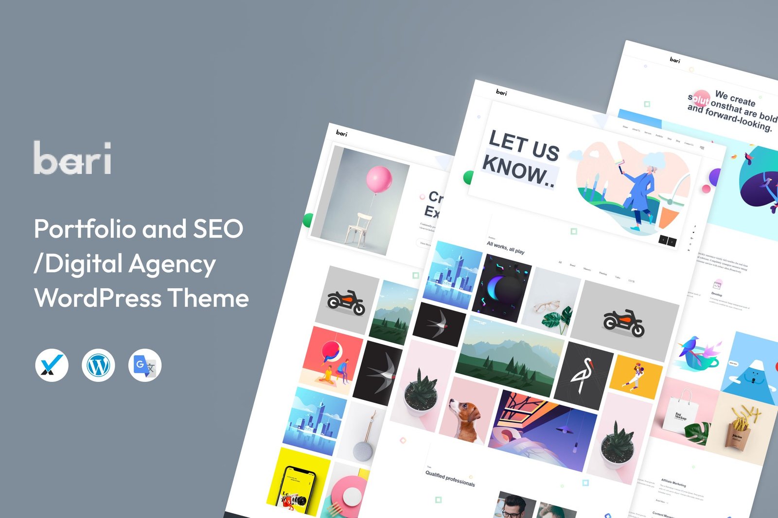 Bari Portfolio & Digital Agency WordPress Theme