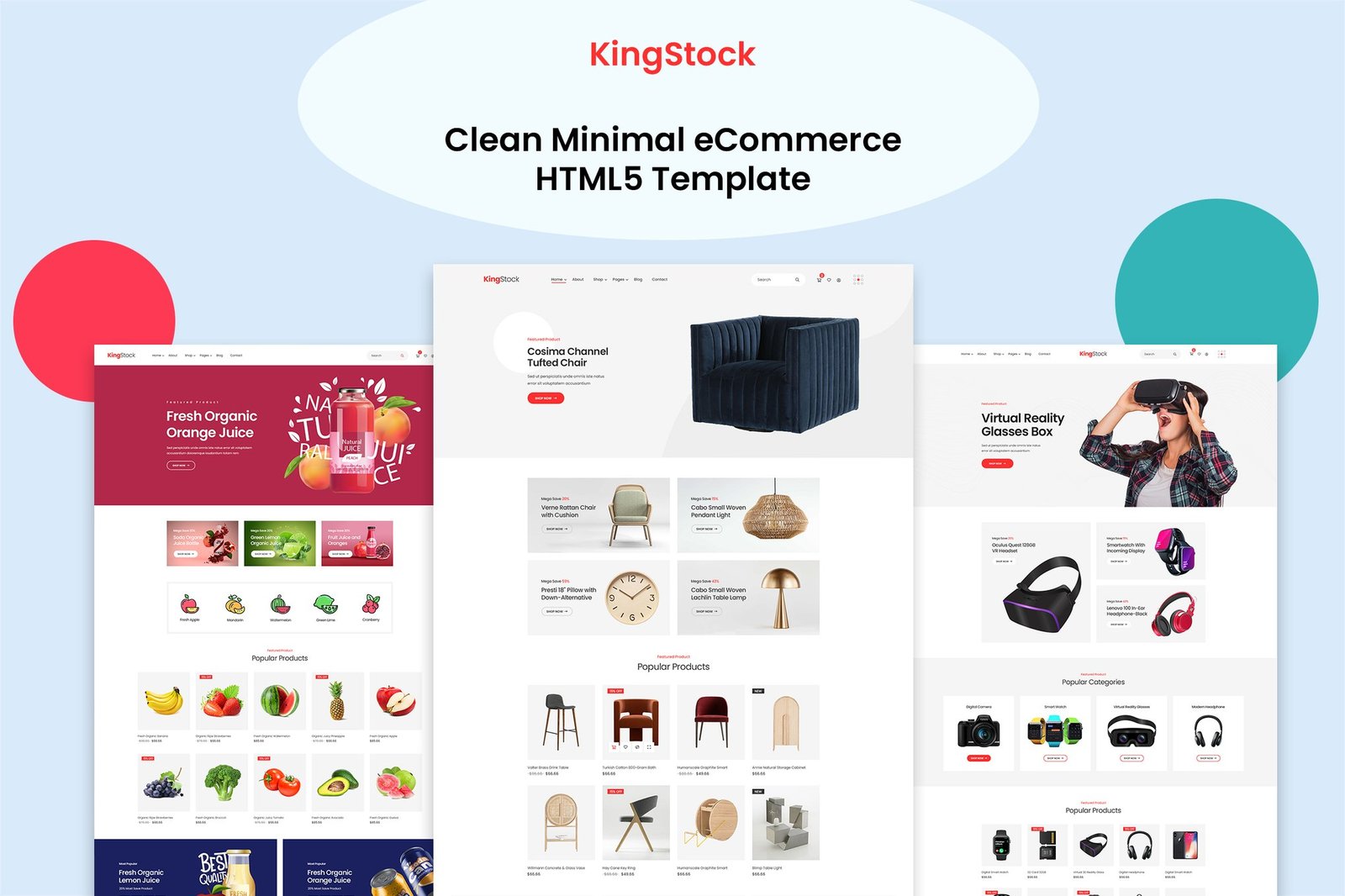 Kingstock Clean Minimal eCommerce HTML5 Template