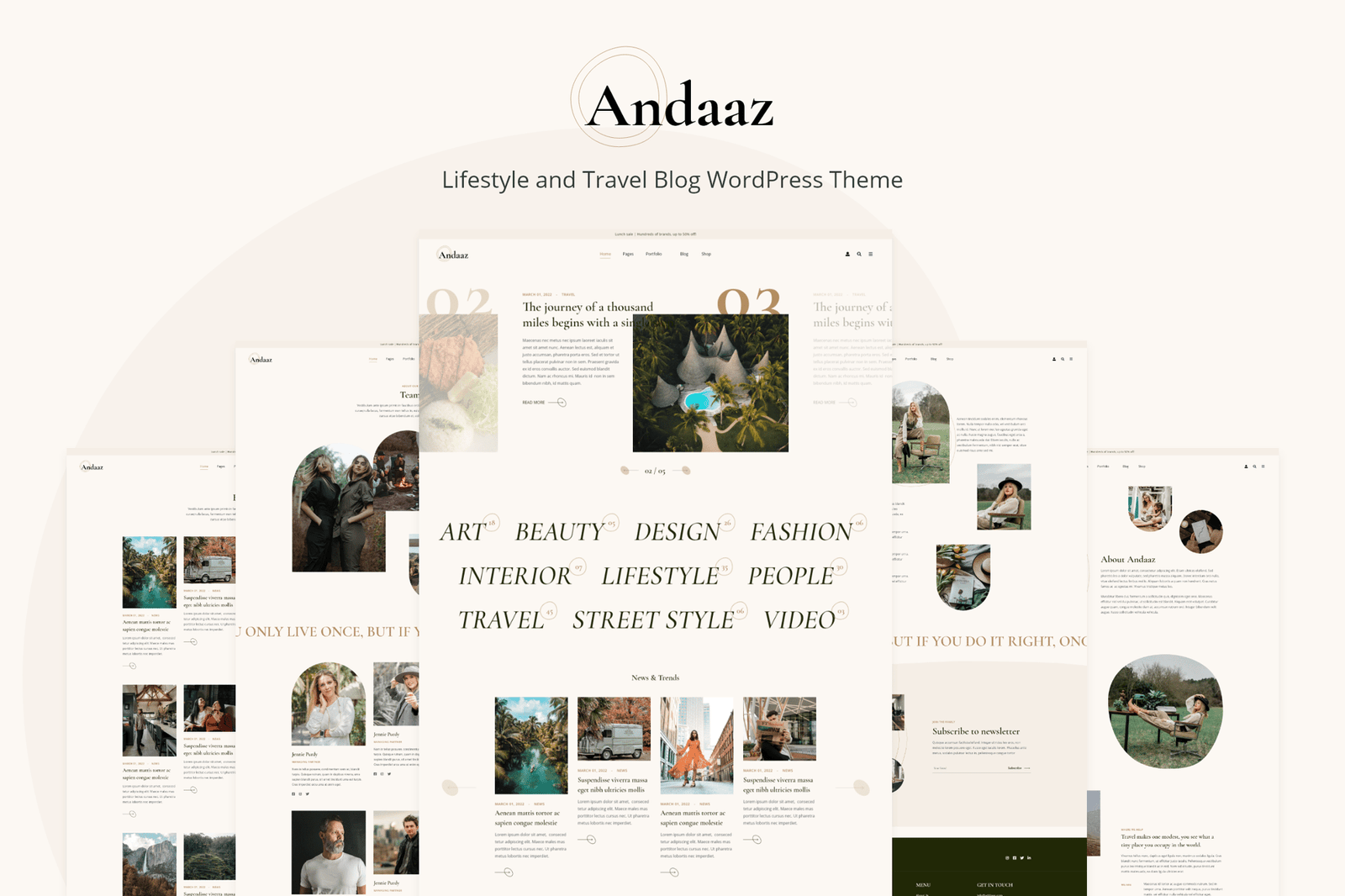 Andaaz lifestyle and travel blog wordpress theme